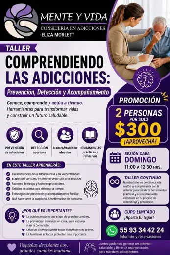 Cartel de taller de adicciones
